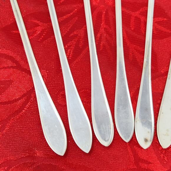 8X LHTSP New England Rosemary SilverPlate Iced Tea Malt Spoons Flatware Delicate - Picture 13 of 14